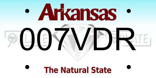 007VDR Arkansas License Plate