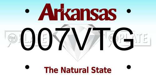 007VTG Arkansas License Plate