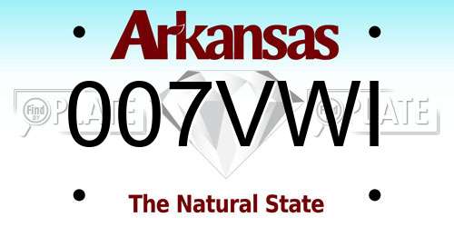 007VWI Arkansas License Plate