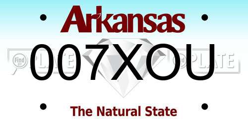 007XOU Arkansas License Plate