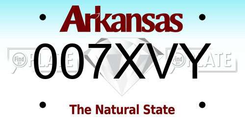 007XVY Arkansas License Plate