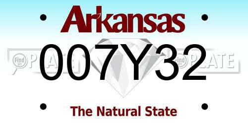 007Y32 Arkansas License Plate