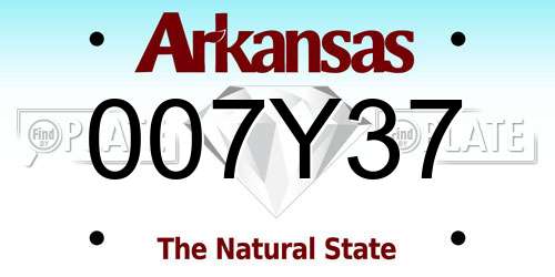 007Y37 Arkansas License Plate
