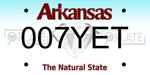 007YET Arkansas License Plate