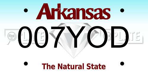 007YOD Arkansas License Plate