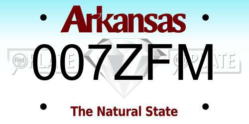007ZFM Arkansas License Plate