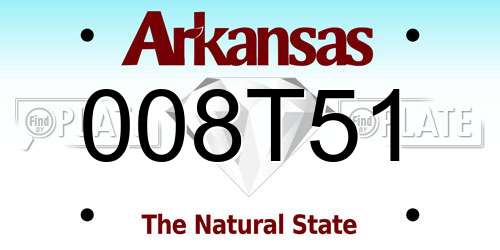 008T51 Arkansas License Plate