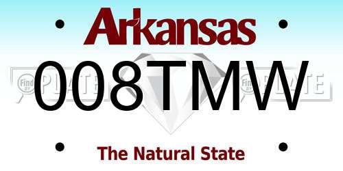 008TMW Arkansas License Plate