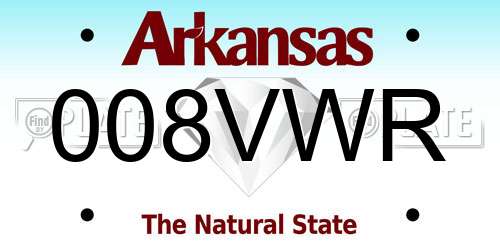 008VWR Arkansas License Plate