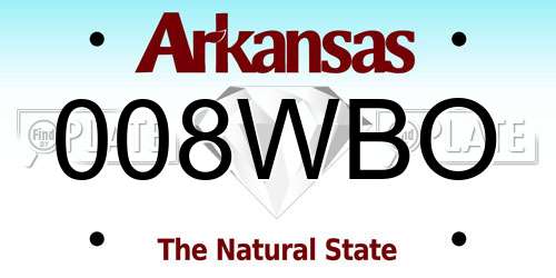 008WBO Arkansas License Plate