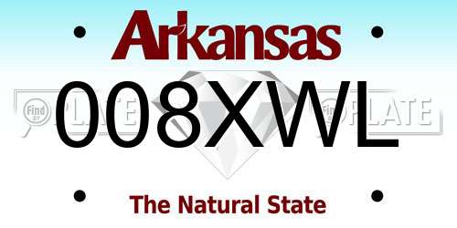 008XWL Arkansas License Plate