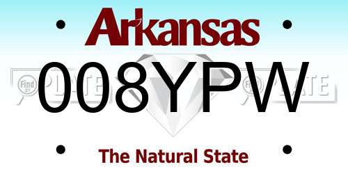 008YPW Arkansas License Plate