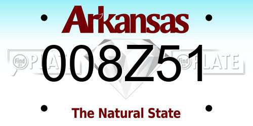 008Z51 Arkansas License Plate