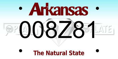 008Z81 Arkansas License Plate