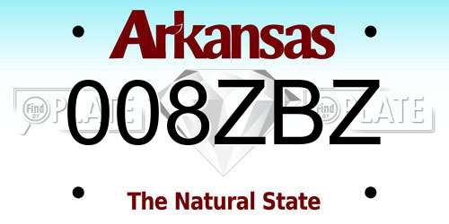 008ZBZ Arkansas License Plate