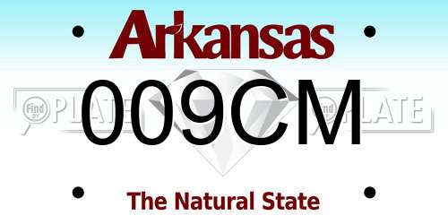 009CM Arkansas License Plate