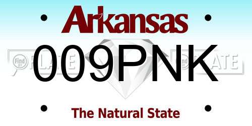 009PNK Arkansas License Plate