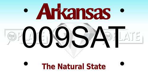009SAT Arkansas License Plate