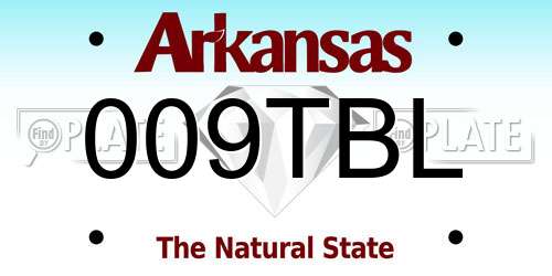 009TBL Arkansas License Plate
