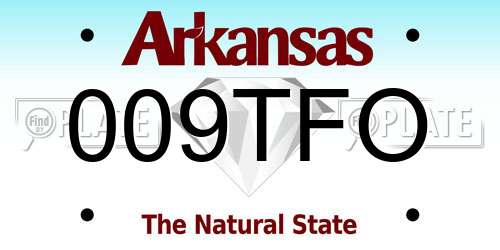009TFO Arkansas License Plate