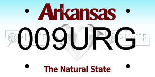 009URG Arkansas License Plate