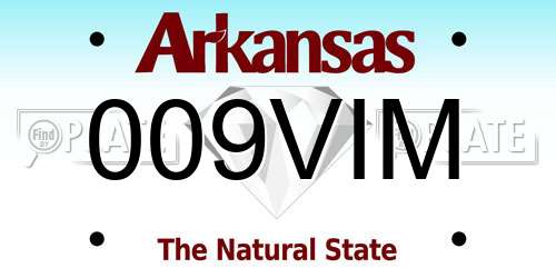 009VIM Arkansas License Plate