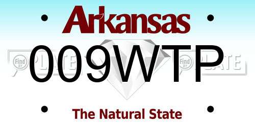 009WTP Arkansas License Plate