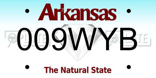 009WYB Arkansas License Plate