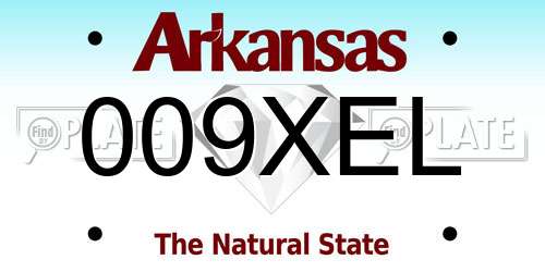 009XEL Arkansas License Plate