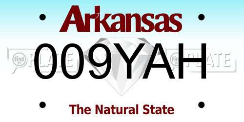 009YAH Arkansas License Plate