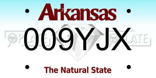 009YJX Arkansas License Plate
