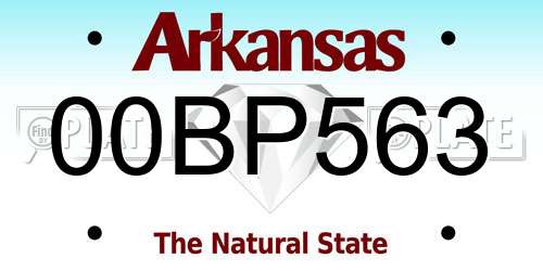 00BP563 Arkansas License Plate