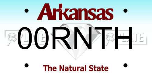 00RNTH Arkansas License Plate