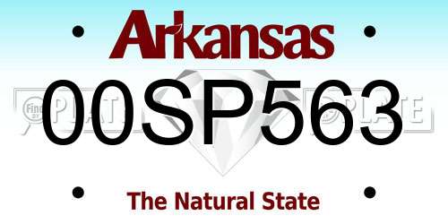 00SP563 Arkansas License Plate