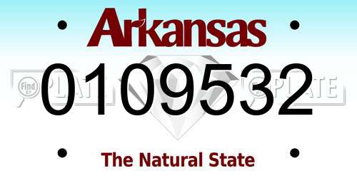 0109532 Arkansas License Plate