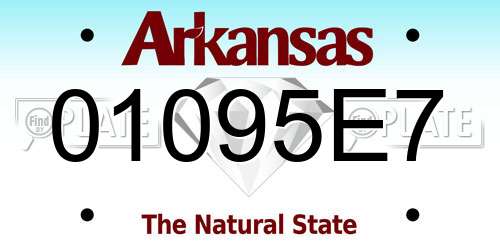 01095E7 Arkansas License Plate
