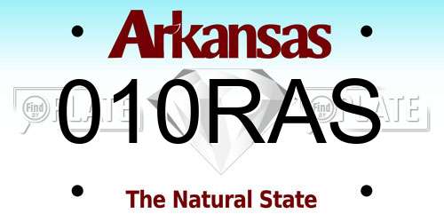 010RAS Arkansas License Plate