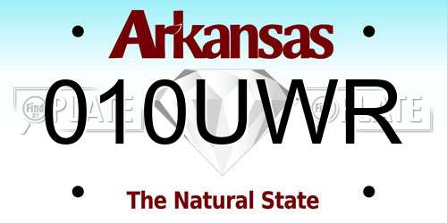 010UWR Arkansas License Plate