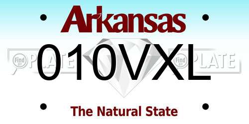 010VXL Arkansas License Plate