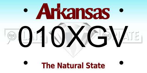 010XGV Arkansas License Plate