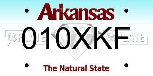 010XKF Arkansas License Plate