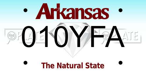 010YFA Arkansas License Plate