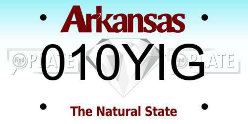 010YIG Arkansas License Plate