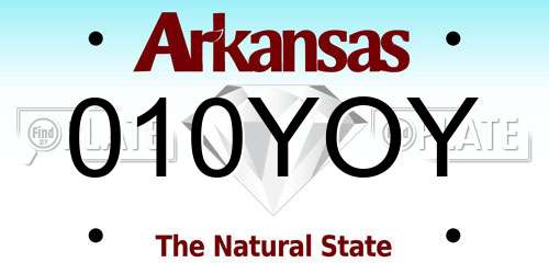010YOY Arkansas License Plate