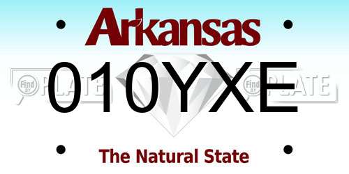 010YXE Arkansas License Plate