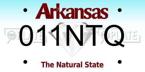 011NTQ Arkansas License Plate