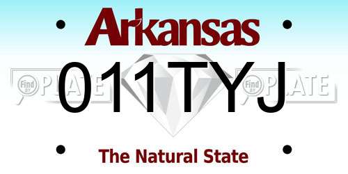 011TYJ Arkansas License Plate