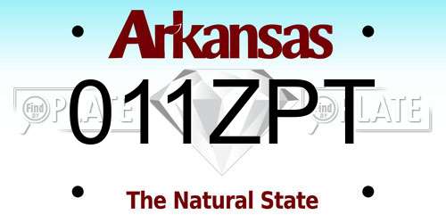 011ZPT Arkansas License Plate