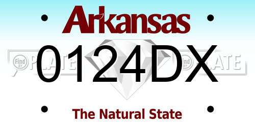 0124DX Arkansas License Plate