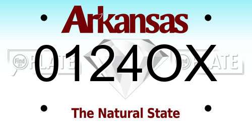 0124OX Arkansas License Plate